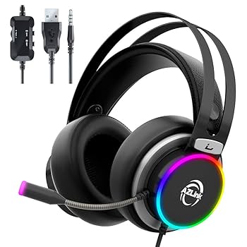 Amazon.co.jp: AZLink ゲーミングヘッドセット マイク付き 有線