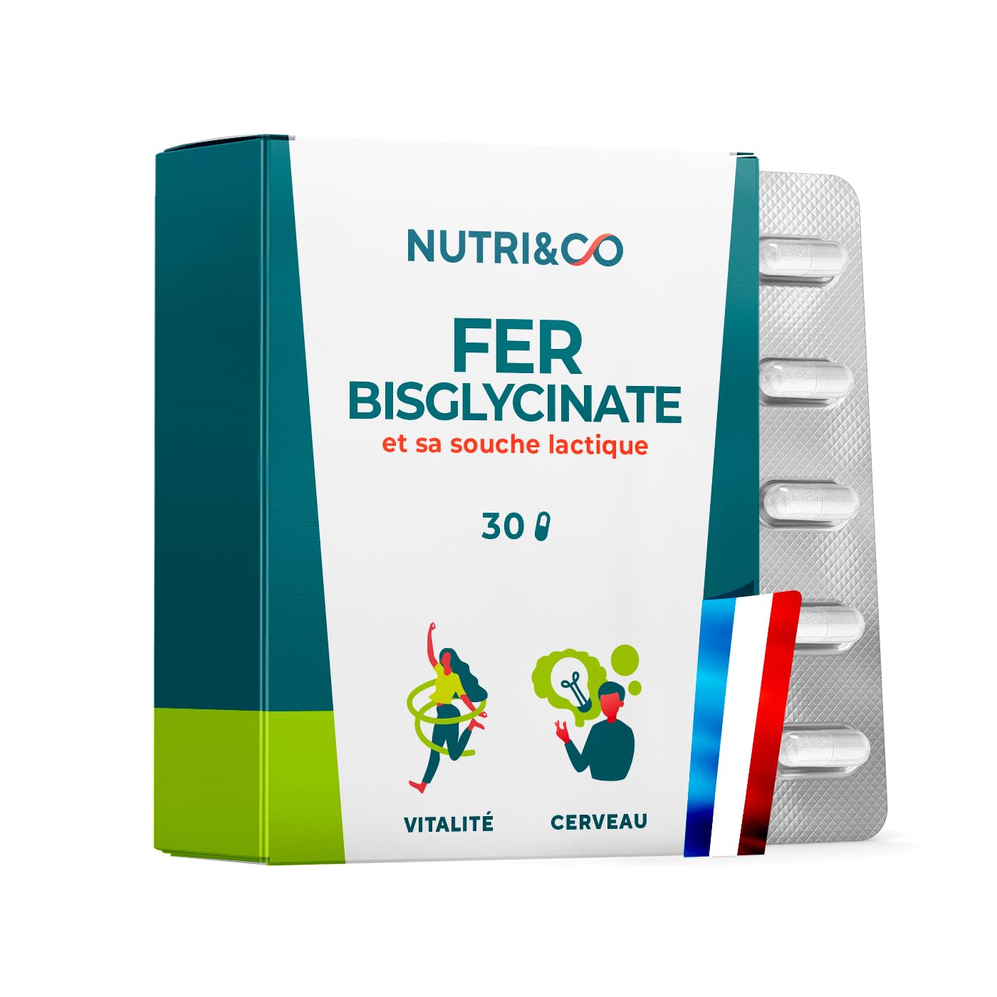 Fer Ferrochel® 14 mg + Probiotique L. plantarum + Folate Quatrefolic®