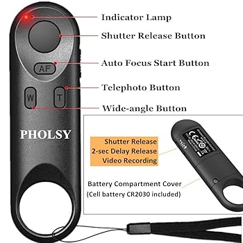 Canon G7x Mark Ii PHOLSY Wireless Remote Control Camera Remote