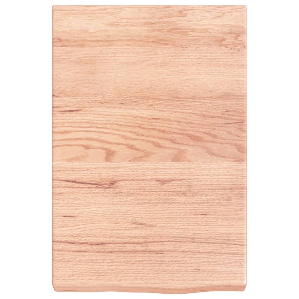 Scaffale da parete marrone chiaro, 40 x 60 x 2-6 cm, in legno massiccio di rovere, versatile, per soggiorno, cucina, bagno, corridoio, ufficio, organizer per riporre oggetti, stile