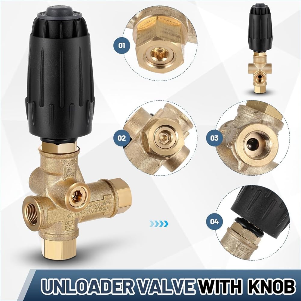 Vrt3-310 Hochdruckreiniger Ersatzteile - Entlastungsventil 3/8" F Ausgang, 10,5 Max Gpm (40 L/Min), 4500 Psi Schwarze Enthalten
