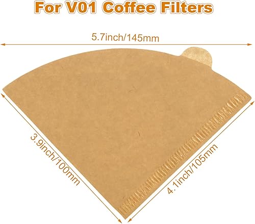Miniatura 2 de DAJAVE Paquete de 400 filtros de café pequeños, V01, tamaño 01, filtros de café naturales para verter sobre gotero de café y cafetera (1-2 tazas)