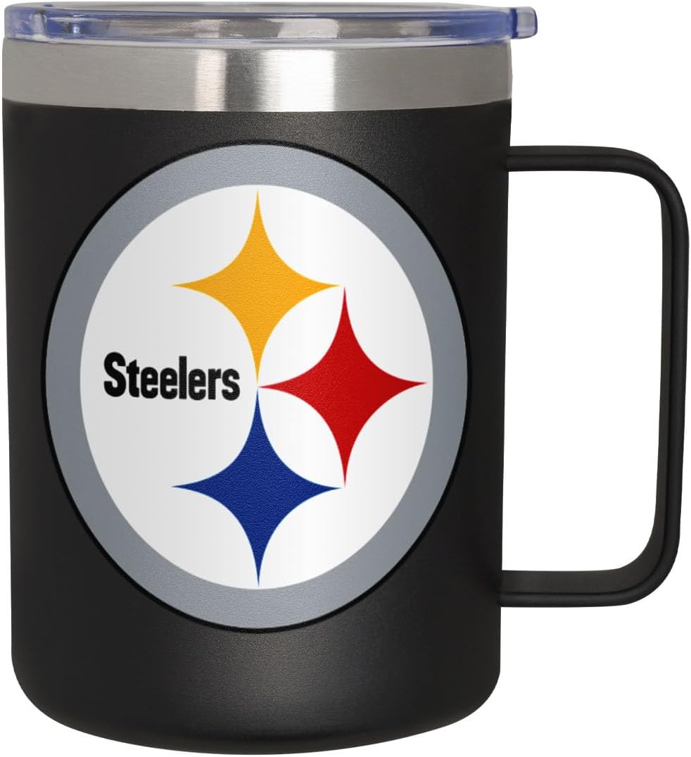 FOCO NFL unisex-adult NFL Team Color Insulated Stainless Steel 14oz Travel Mug w Lid
