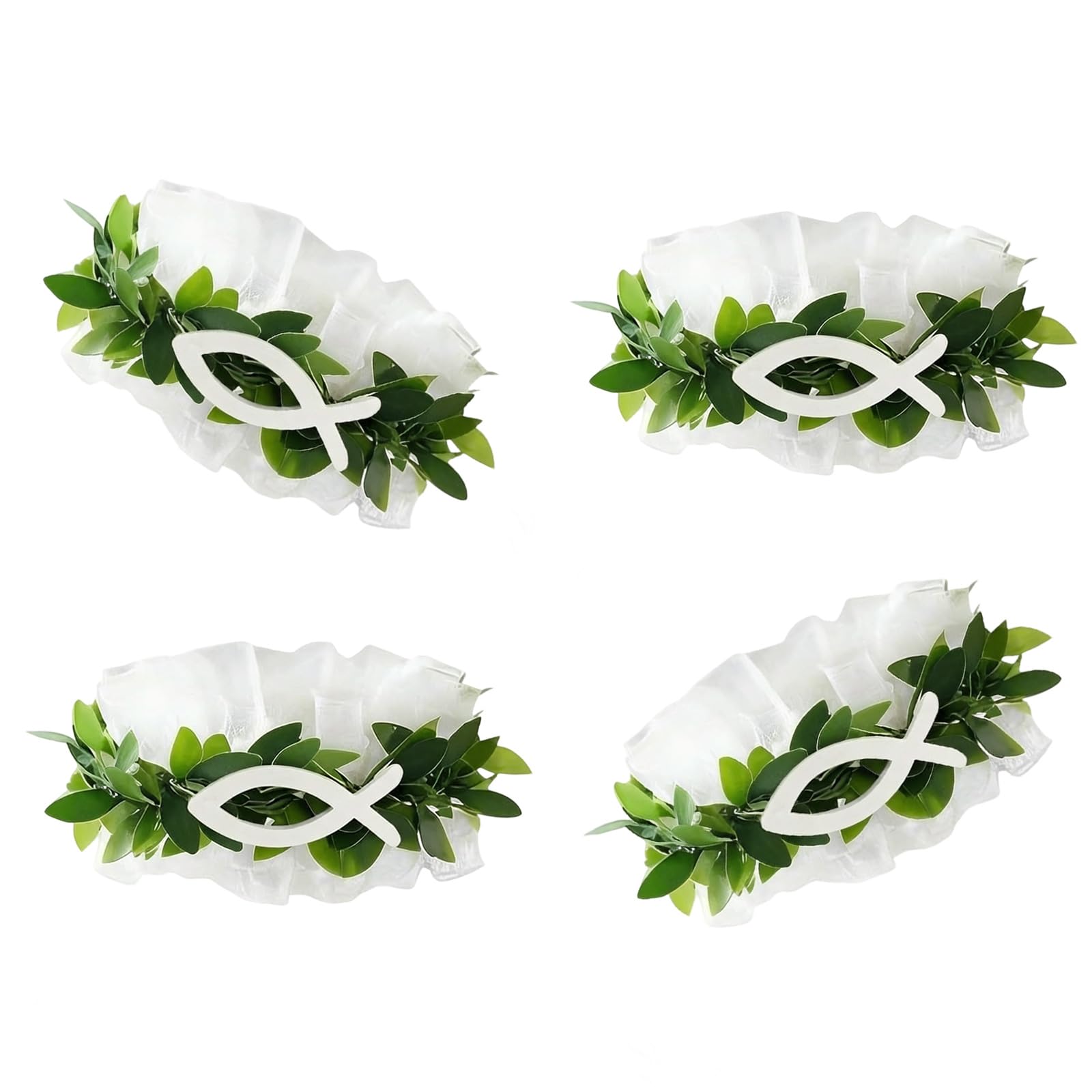 Shntig Of 4 Wreaths for Holders and Accessories Wall Hanging Decors
