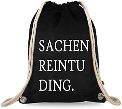 Gym Bag with Saying – Modern – Funny – Women – Men – Children – Cotton Black – Sports Bag – Backpack – Fabric Bag – Approx. 12 Litres – 37 x 46 cm
