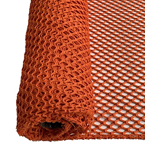 Image of EU Fabrics Diamond Fish Net Mesh Fabric - Lightweight 129gsm Polyester/Spandex Material - Perfect for Fashion Vests, Bridal Dress Clothing, Activewear and Home Decor (Burnt Orange-Sample 10cm x 10cm)