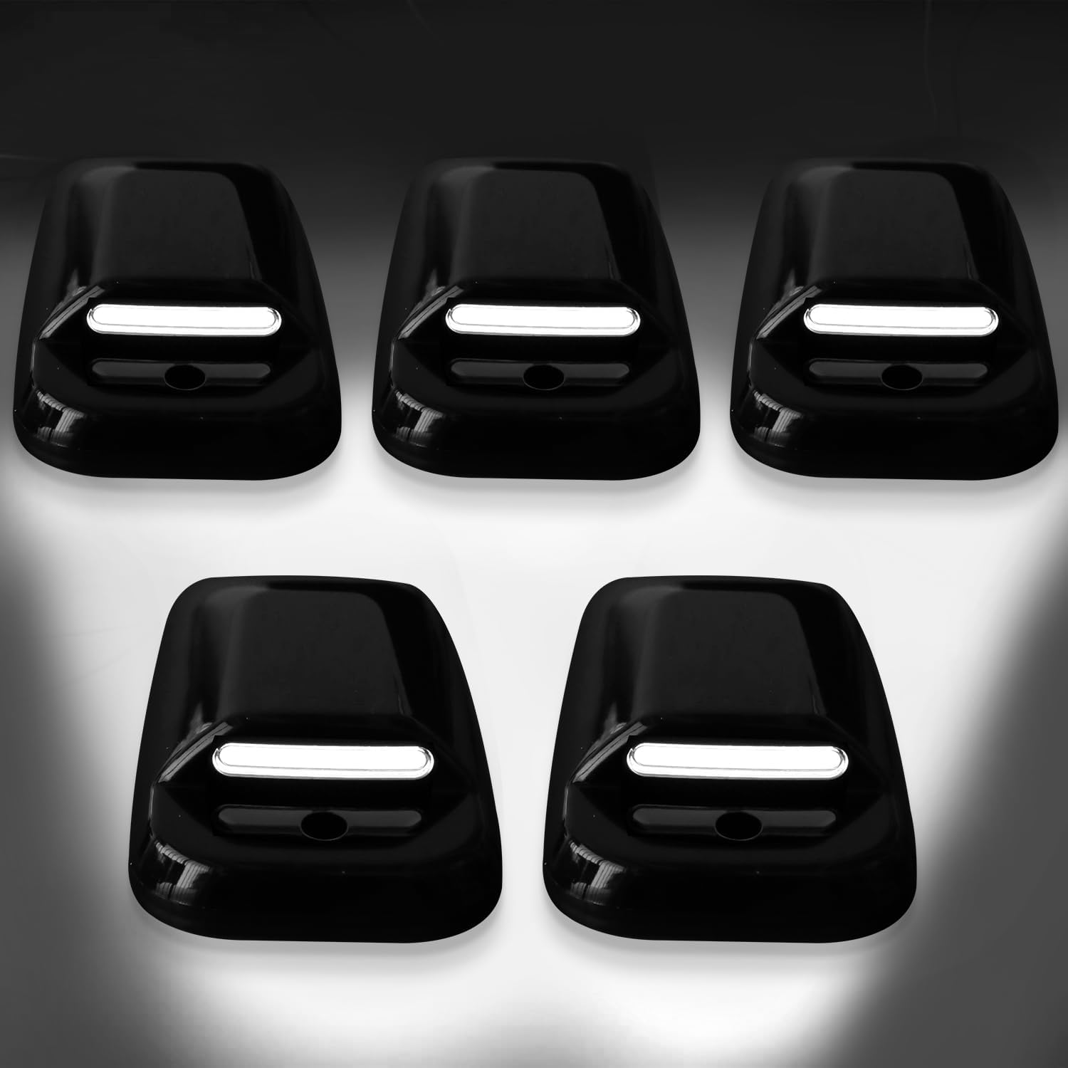 LED Cab Roof Marker Lights Amber Clearance Lamp Compatible with Dodge Ram 1500 2500 3500 4500 5500 Pickup 2003-2018 Smoked Lens(White)