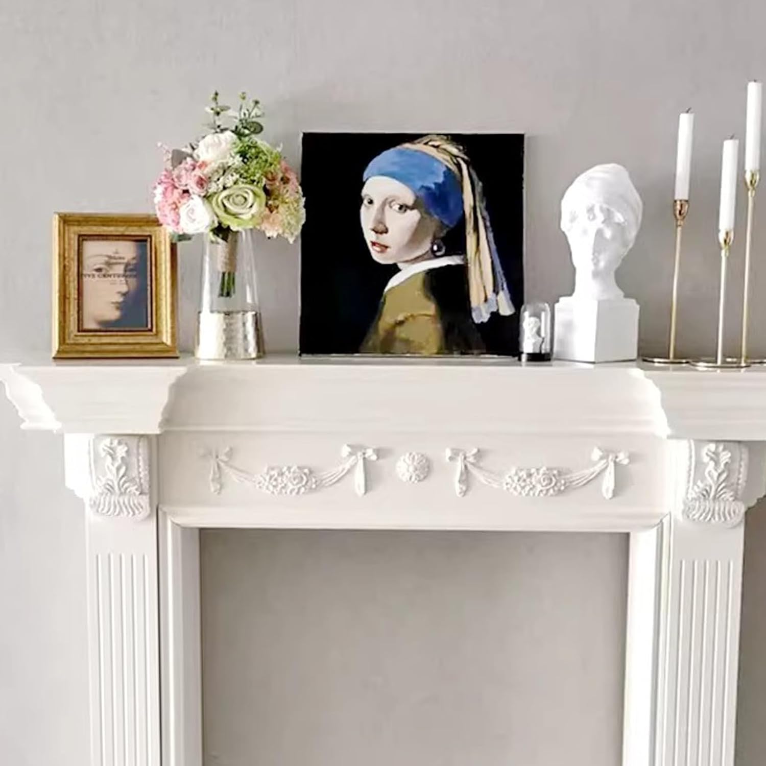 Mantels Surround Solid Wood Carved Fireplace Mantel Ornate Traditional Decorative Surround Home Decor