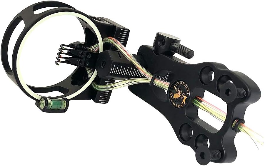 SHARROW Archery Accessories Combo Set Compound Bow Shooting Hunting Set 5 Pin Bow Sight, Arrow Rest, Stabilizer,Braided Bow Sling,Peep Sight,D-Loop for Target Shooting Training (Black)