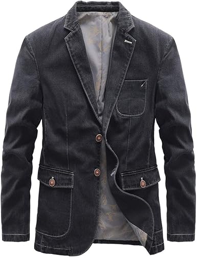 Denim Suit Blazer Jacket Sport Coat 