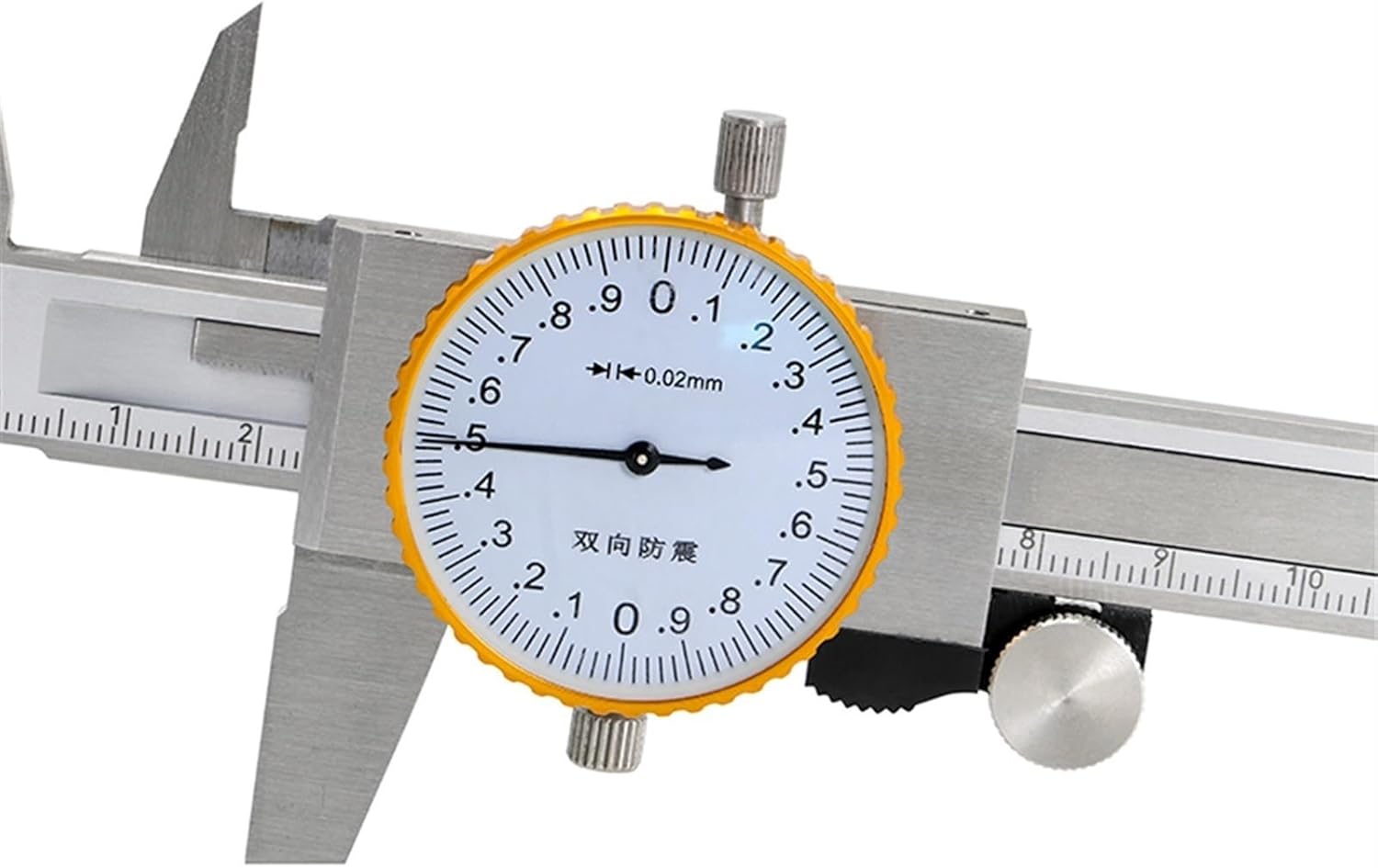 150mm/200mm/300mm Double Shock Proof 0.02 mm Stainless Steel Vernier Caliper Dial Micrometer Gauge Vernier Caliper(0-150mm)