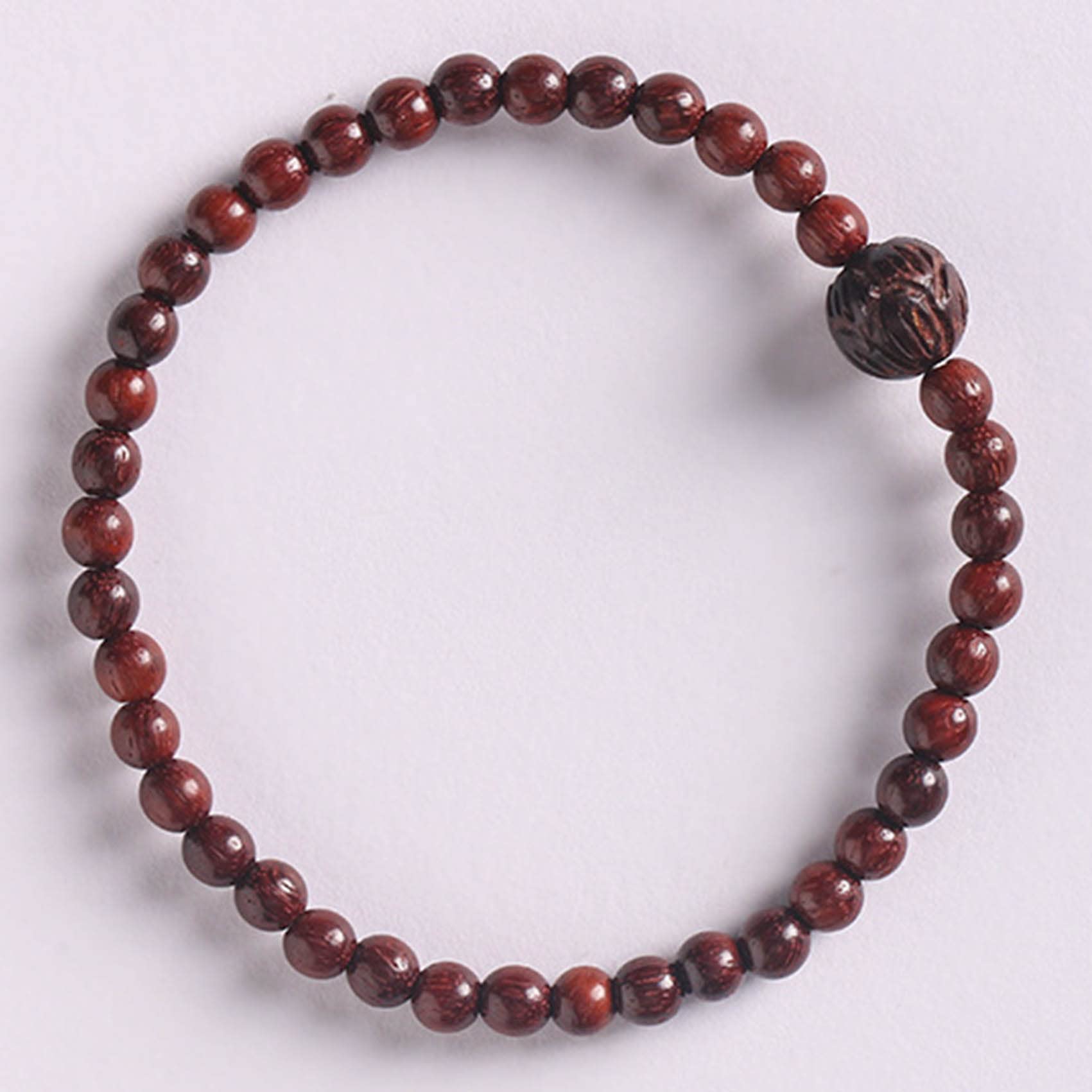 Bracciale Feng Shui Bracciale con Perline in Legno Naturale Bracciale con Perline Mala di Preghiera Bracciale in Legno Intagliato con Perline di Loto Bracciale Buddista Talismano Attira ricchezza