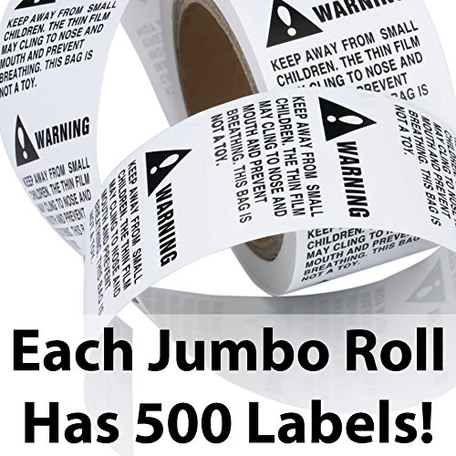 Super Sticky 2 Pack Suffocation Warning Labels. Bulk 1000Pc. Perforated 2X2 In Self Adhesive, Keep Away From Children, Choking Packaging Hazard Stickers. Ecom Approved Shipping Supply For Bag, Polybag #TOP4