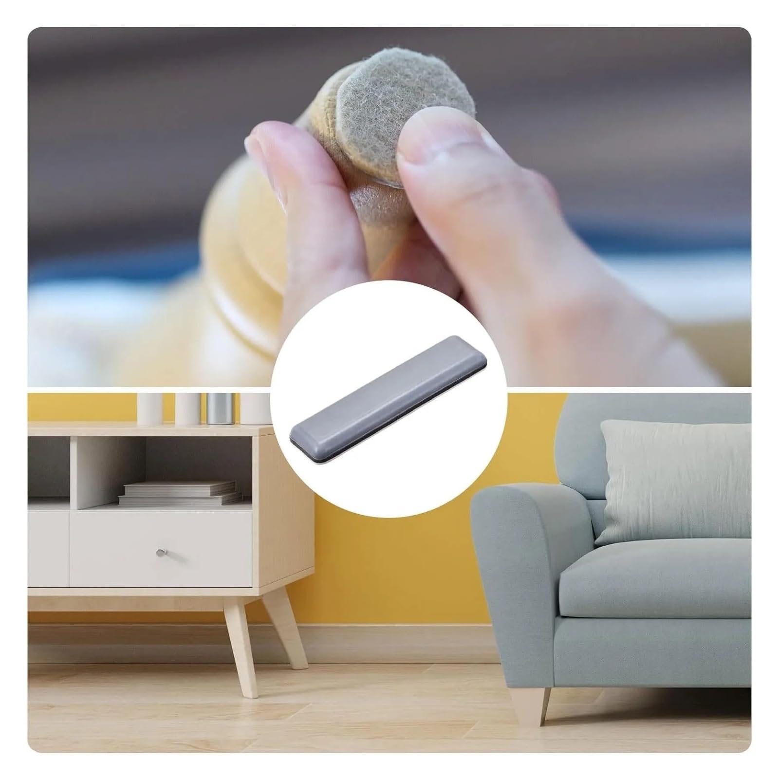 Möbelgleiter, 10 Stück, Möbelgleiter, rechteckig, Bodenschutz-Pads für Teppiche für Teppichoberflächen