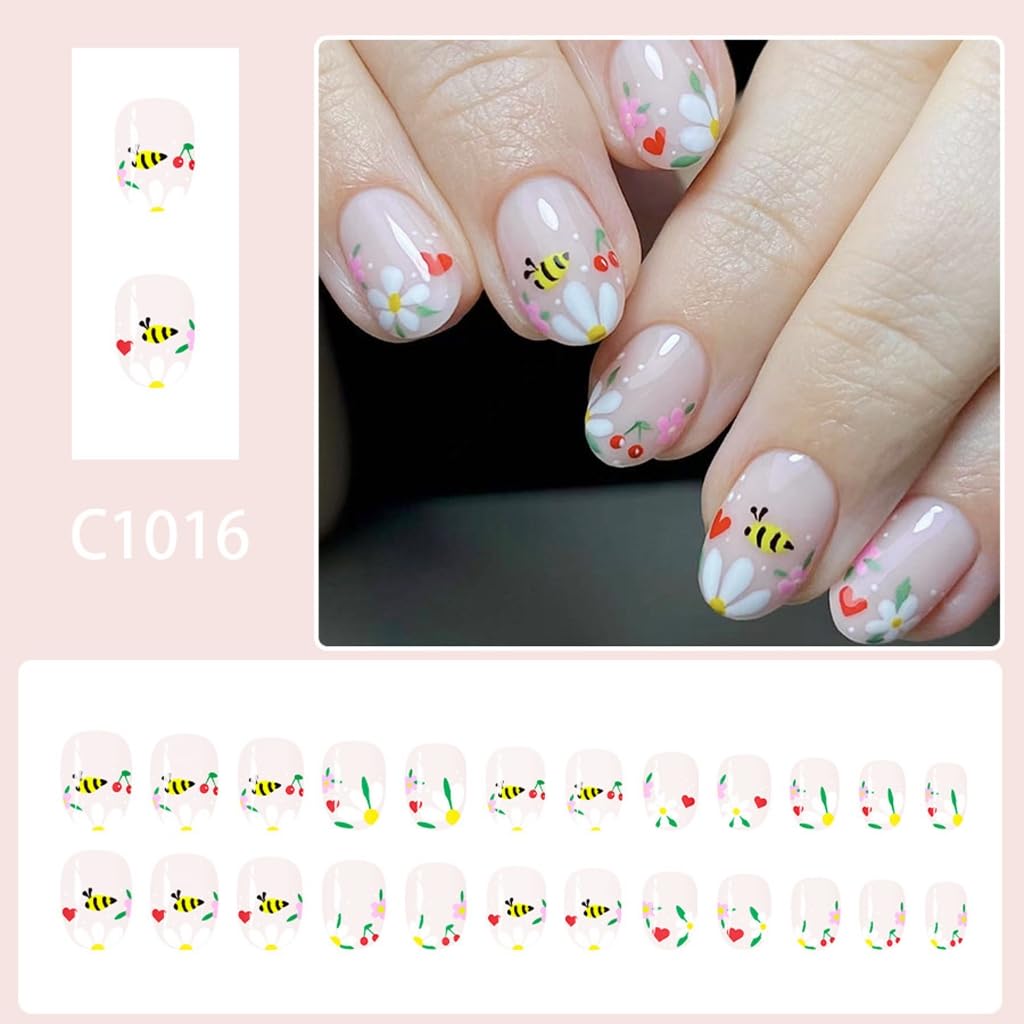 24Pcs Square Fake Nails Artificial Nails Acrylic False Nails Glues On Nails Designs French Nails Tips