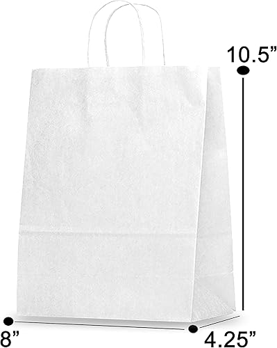 Miniatura 2 de Elegant Supply Bolsas de papel kraft con asas trenzadas para regalo navideño, multiusos, adecuadas para cada ocasión, 8 x 4.25 x 10.5 pulgadas,