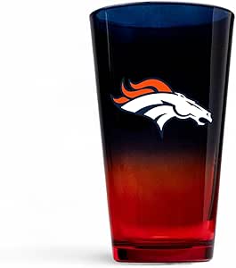 The Memory Company Officially Licensed NFL 2-Pack 16oz Ombre Pint Glass Set, Licensed Team Drinkware, Stylish Gameday Glassware, Team Logo