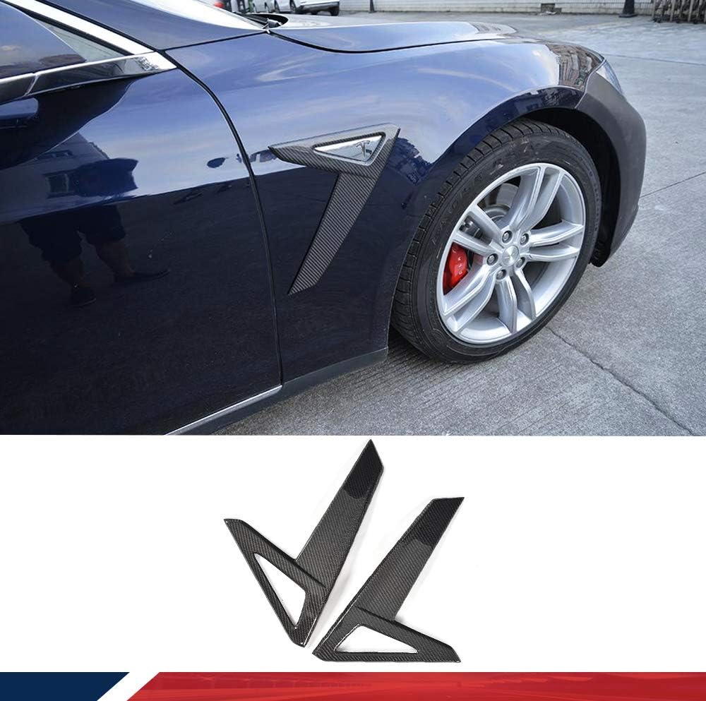 Carbon Fiber Side Bumper Vents Trim Fits for Tesla Model S 60 60D 70 75 75D 85 85D P85D 90D P90D P100D Sedan 2014-2017 Side Air Fender Cover Factory Outlet