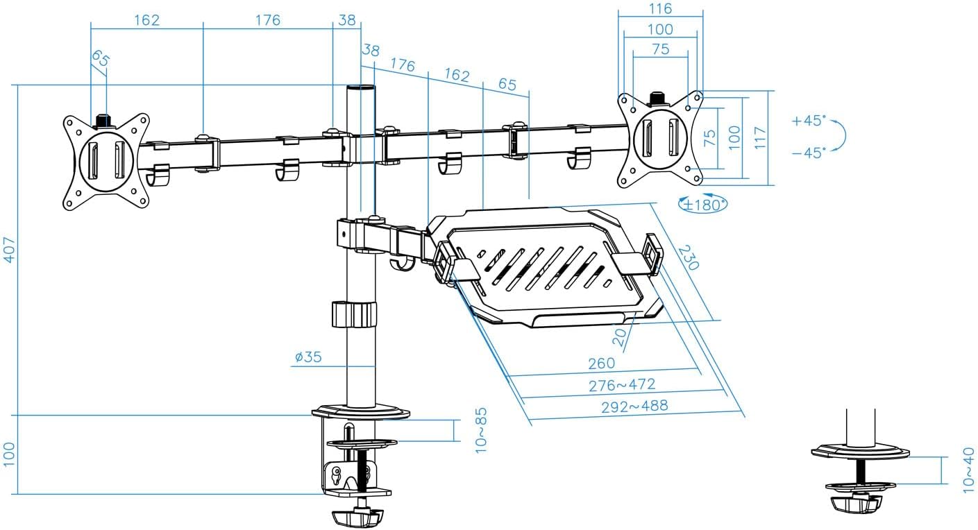 Adjustable and tilting laptop stand