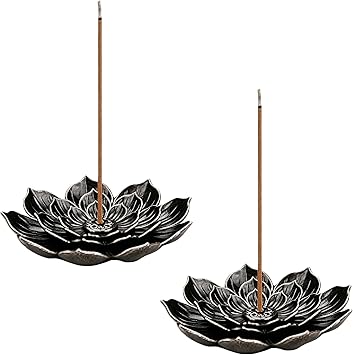 2 Pcs Lotus Incense Holder,Brass Stick Holder,Multi Hole Incense Stick Holders,for Sticks, Cone & Coil - Ideal for Home,Office,Yoga Room,Meditation & Tea House