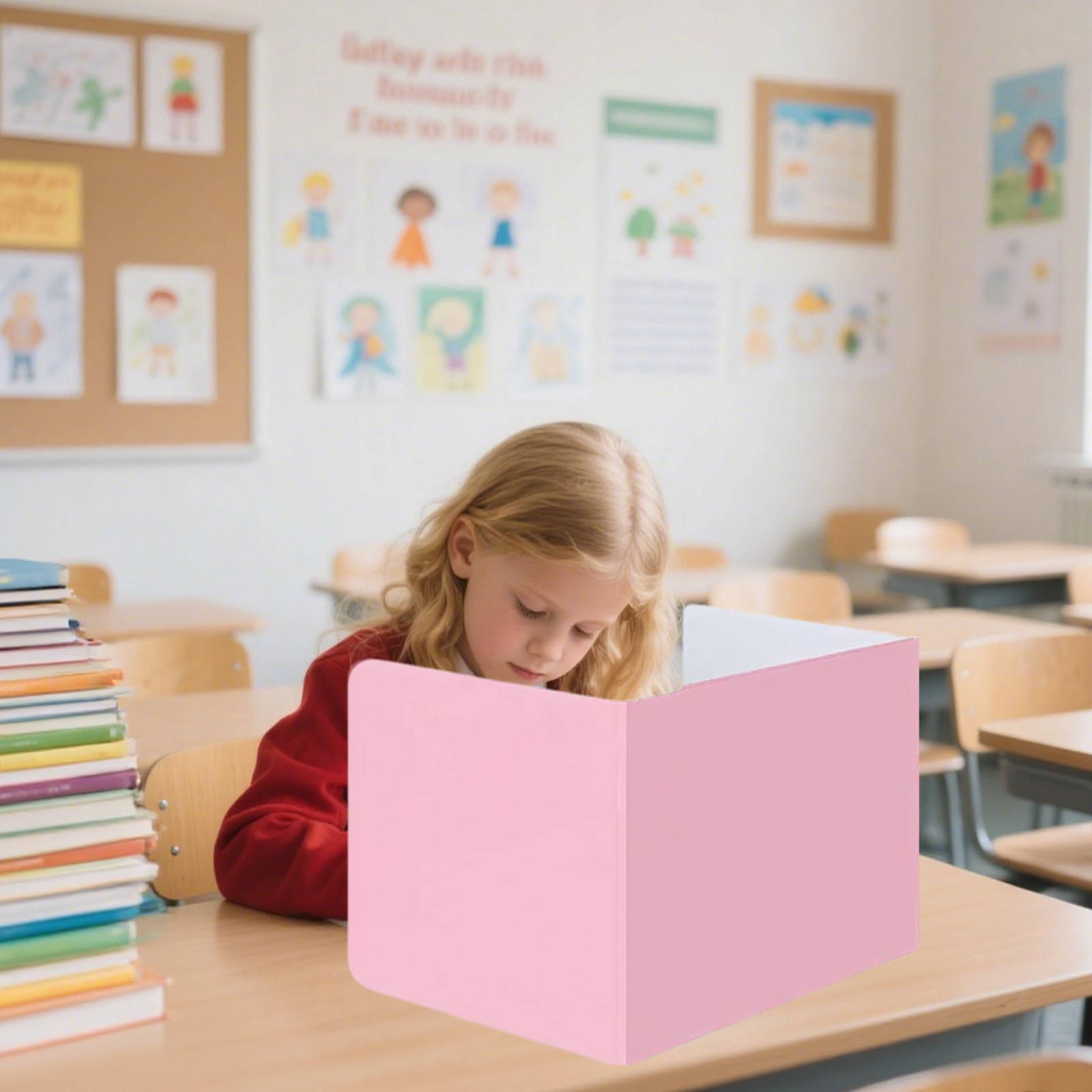 Foonary Lot de 5 cloisons de séparation de bureau portables en forme de U - Séparateur de bureau pliable pour bureau d'étude, école, bureau et bibliothèque