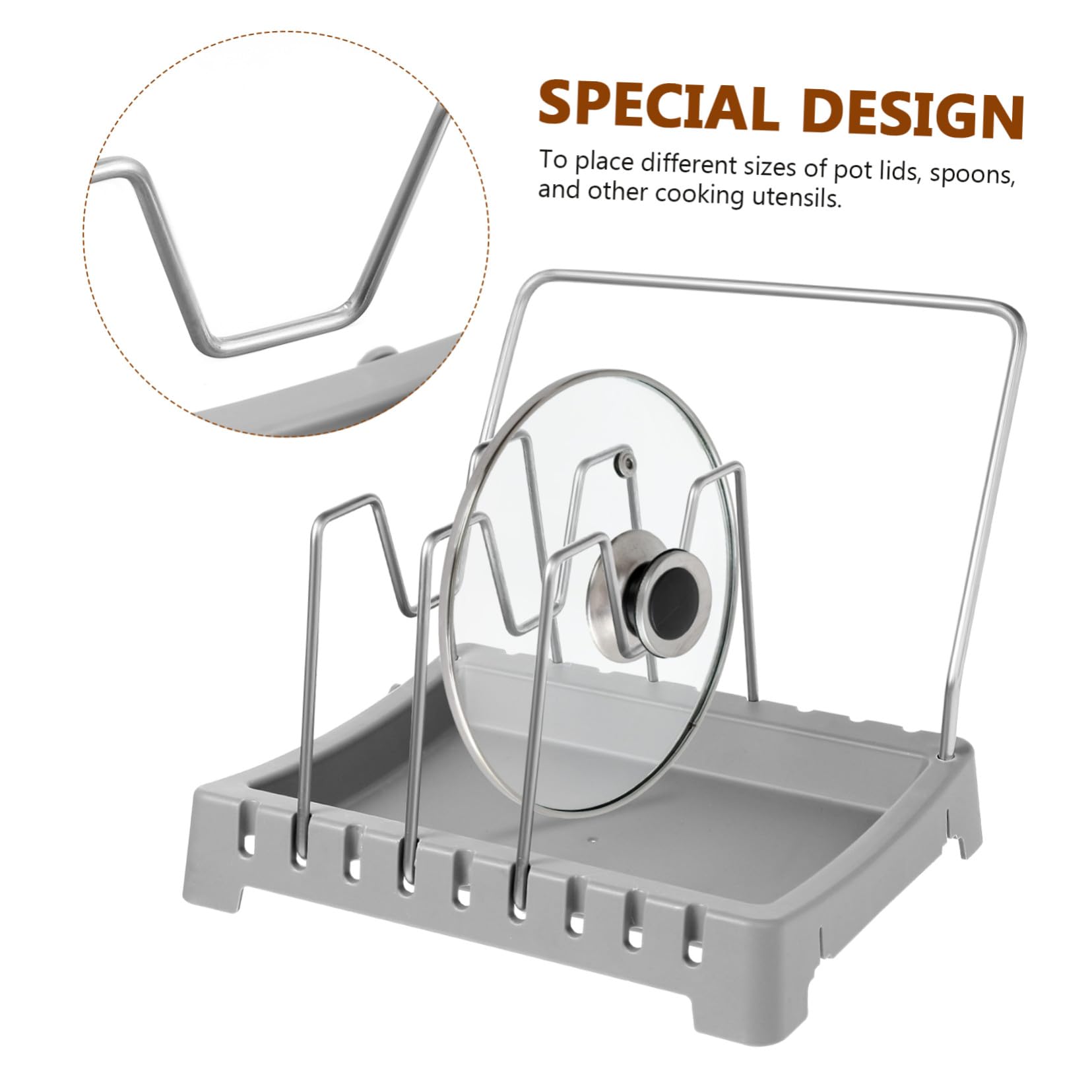 Cabilock 2piezas Rejilla para Tapas de Ollas de Cocina Organizador de Tablas de Cortar Soporte para Tapas de Ollas para Cocina