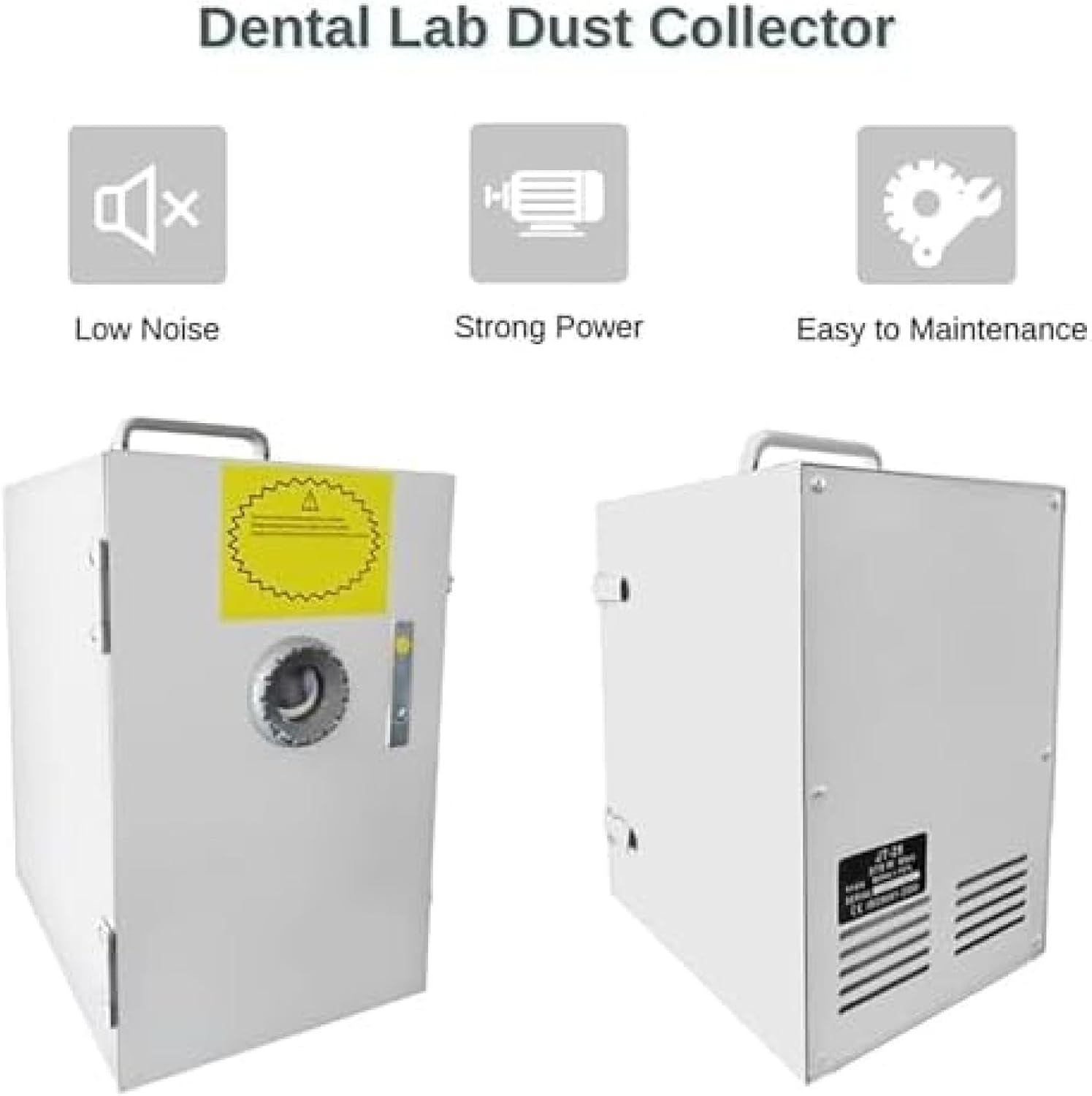 Dental Lab Vacuum Dust Extractor, 370W Single Impeller Digital Dust Collector, 70 Cubic Meters/Hour Maximum Flow, Adjustable Speed,for Industry Environment Laboratory