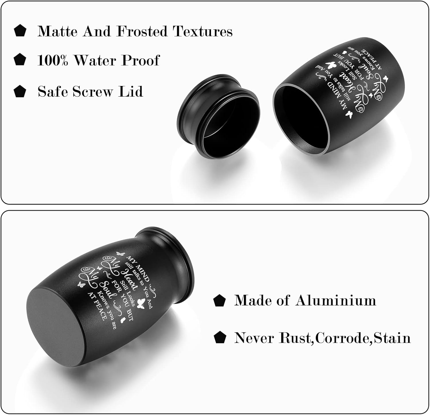 Photo Personalized Small Urns for Human Ashes, 2.76 Inch Aluminum Keepsake Urns for Human Ashes Customize Mini Urns for Human Ashes
