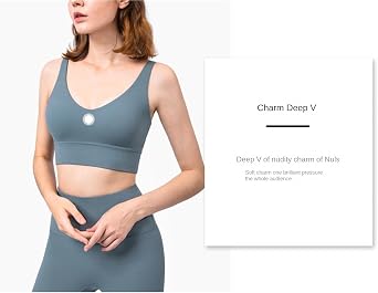 Sports Bras For Women Women's V-neck Longline Sports Bra Wire-free Yoga Bra Low-impact Padded Crop Top Yoga Bra