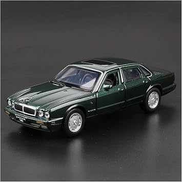 Mini Car Scale Model Car 132 Diecast Alloy Classic Car Model Sound Light Toy Car Boy Gift for Jaguar XJ6 Simulation Miniature Model Car Assembled Diecast Model Color Green