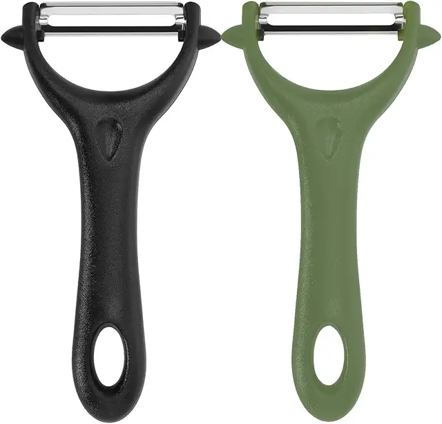 Yoosso 2er-Set Gemüseschäler aus Edelstahl - Schwarz & Grün (14,5x7,5cm)