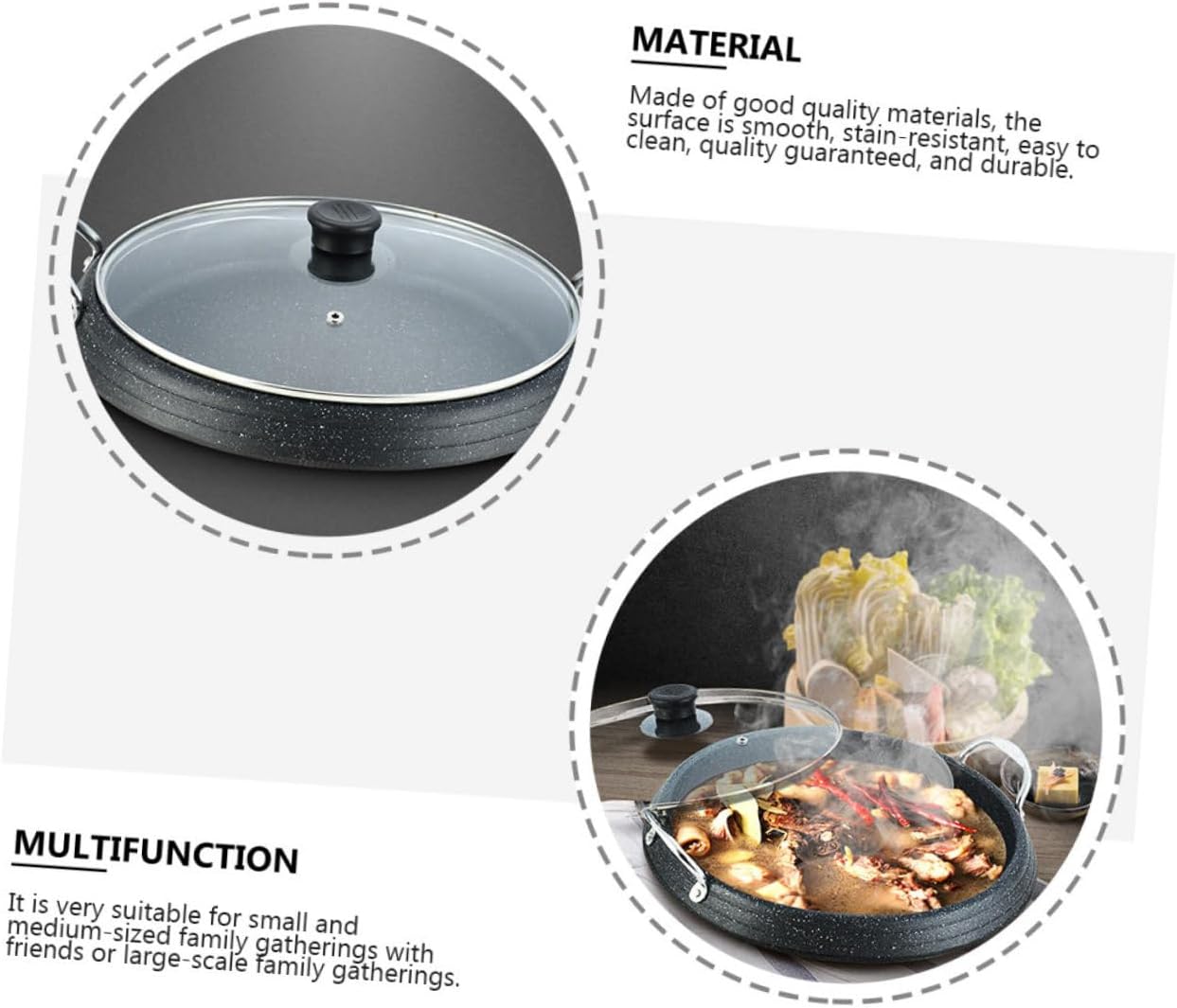 Non Stick Roast Meat Pan for Induction and Gas Stoves Resistant Medical Platter Versatile Korean Bbq Grill Plate for Steak Vegetables Chicken and Seafood Cooking