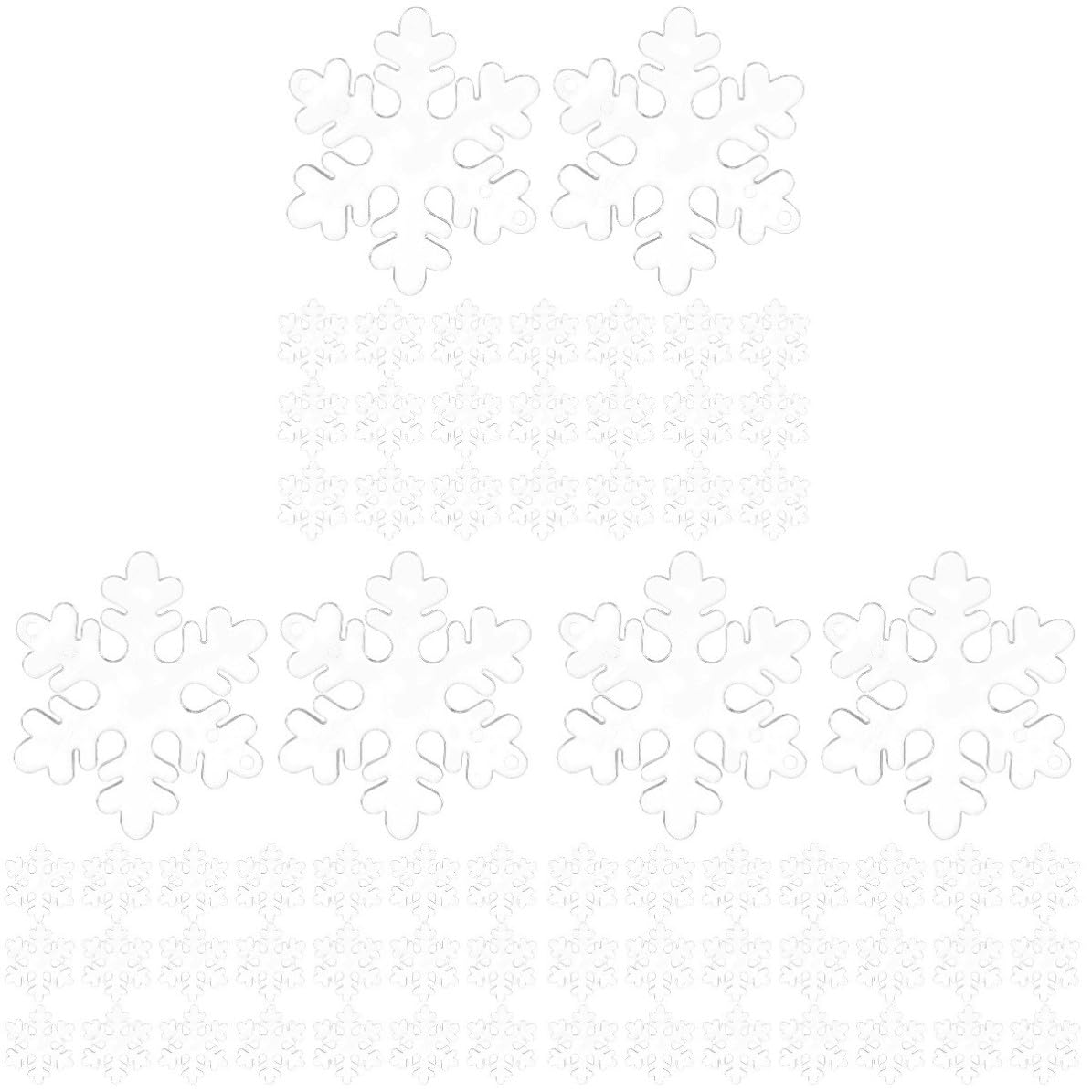 Toyvian 300 Stück Transparenter Acryl Schneeflocken Anhänger für