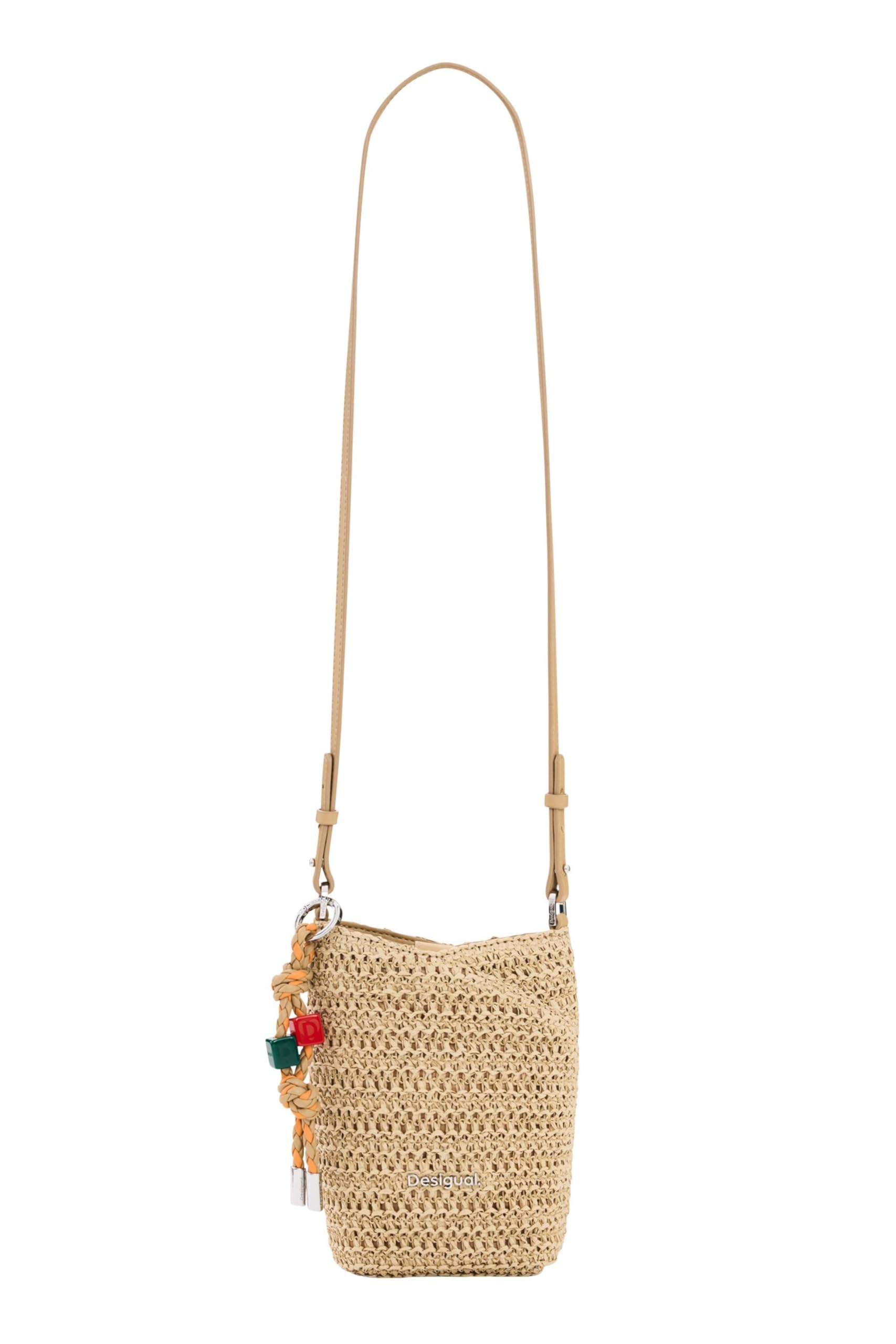 Desigual Umhängetasche Half Logo Raffia Bag Natural beige