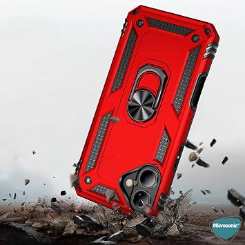 Microsonic Apple iPhone 16 Kılıf Military Ring Holder Lacivert [iPhone 16 ile Uyumlu Kılıf - Lacivert]