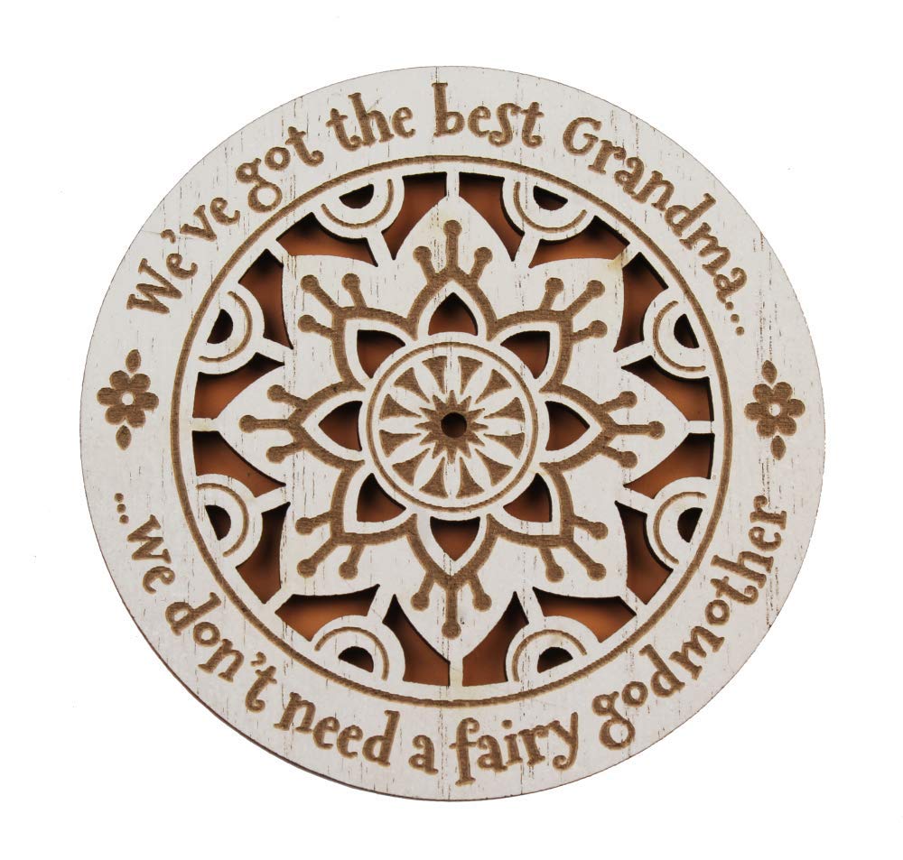 History & Heraldry Woodcuts Sentiment Wooden Coaster Gift Idea Best Grandma
