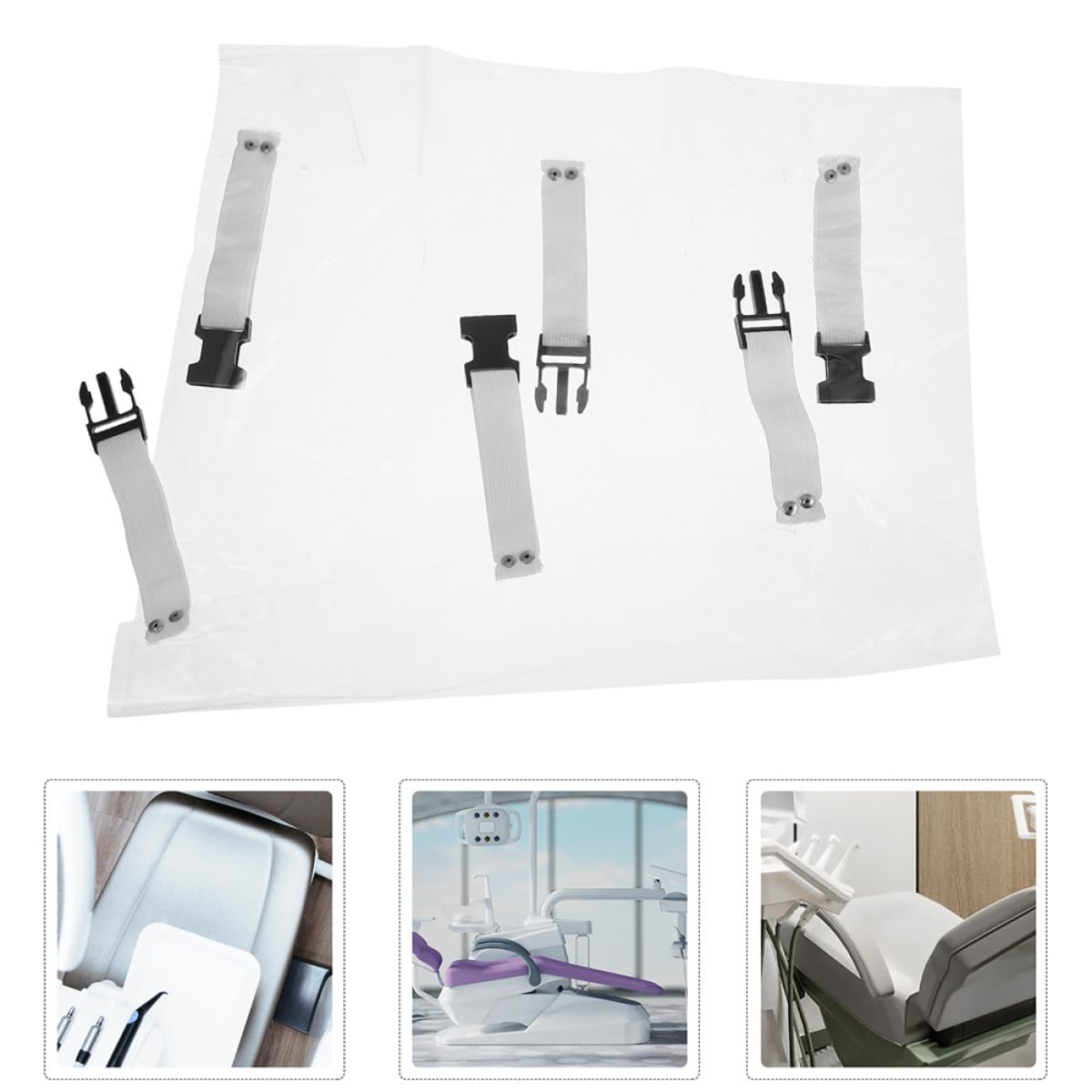 ABOOFAN Lot de 2 Coussinets Transparents en Pvc pour Pied de Chaise Dentaire avec Clips Solides, Résistants la Saleté, Protection Élégante pour Fauteuil Professionnel