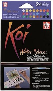 CONJ DE AQUARELA ARTISTICO KOI WATER COLORS - 24 CORES - USO PROFISSIONAL, XNCW-24N
