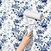 RUSPEPA Peel and Stick Wallpaper - Blue Flower White Design Self Adhesive Removable Wallpaper Decorative Waterproof Contact Paper for Cabinets, Walls - 17.3 Inch x 6.5 Feet