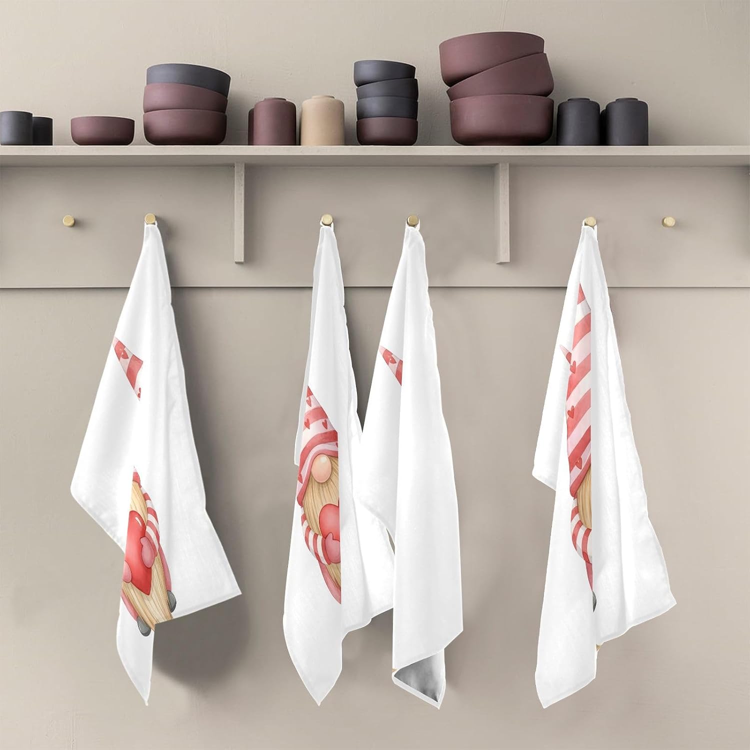 Valentine's Day Kitchen Towels Set of 4, Soft Absorbent Quick Drying and Reusable Dish Towels for Kitchen, Bathroom and Home Decor, 18 x 28 in
