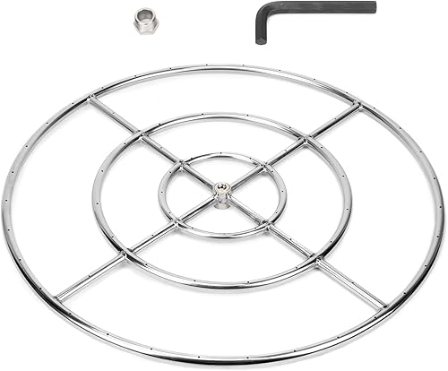 Stanbroil Quemador redondo de 30 pulgadas para chimenea de gas natural y propano  Quemador de hoguera de acero inoxidable 304 para interiores y