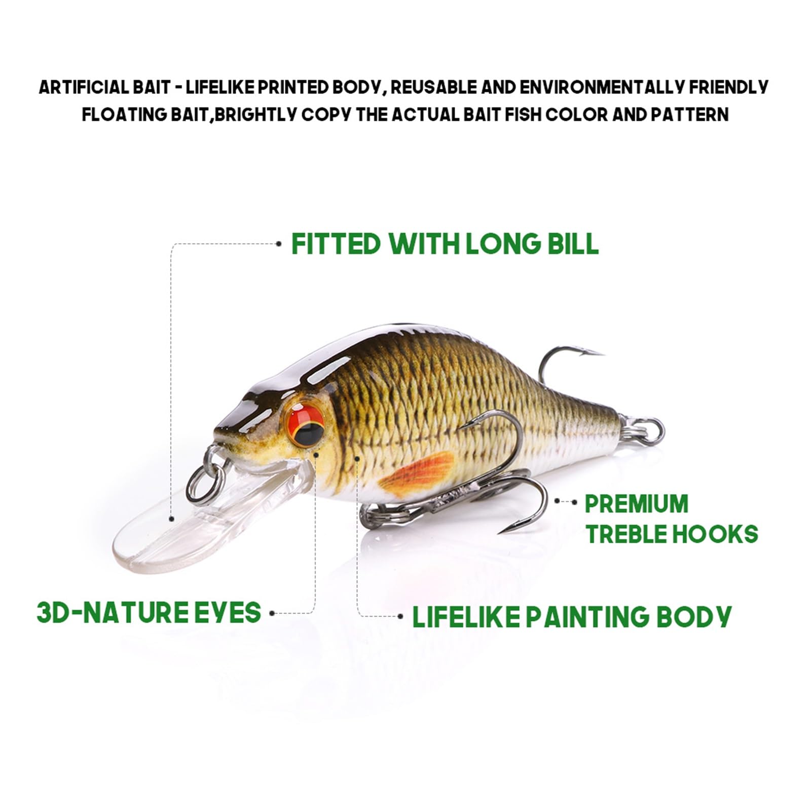 5pcs for Wobblers Minnow Fishing Lure Set 7cm 11g schwimmende Minnow Köder Kit Künstliche Köder Kurbelköder (Color : Set A)