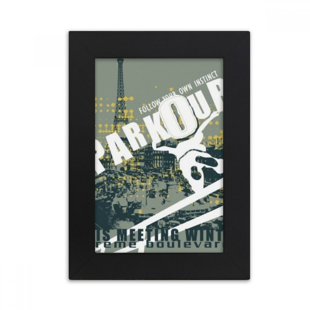 Marco de foto negro 5x7 rectangular diseño de pintura arte hip-hop decoración escritorio