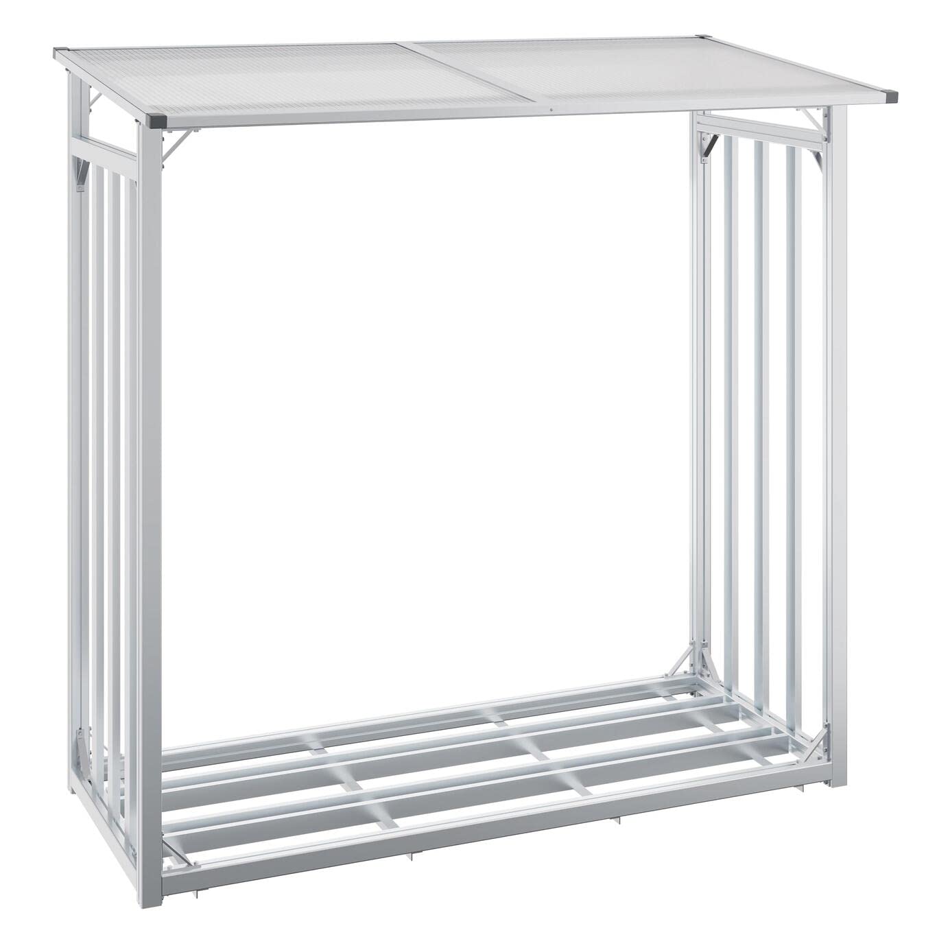 Beckmann Kaminholzregal aussen Holzlager wetterfest Holzunterstand KHM [Metall] 201 x 104 x 199 cm I Brennholzregal außen I Brennholzlager I Holzaufbewahrung outdoor I Holzständer I Holzstapelhilfe