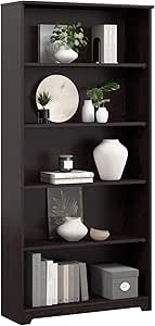 Bush Home Cabot Collection 5-Shelf Bookcase in Espresso Oak Finish