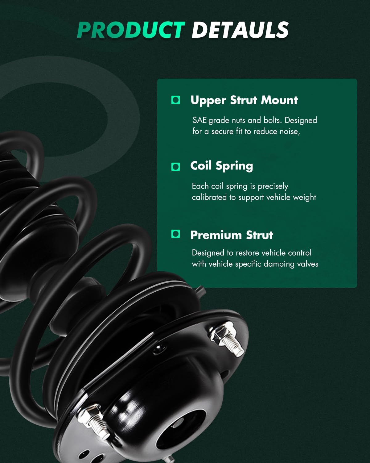 SCITOO Front Struts and Shocks for 2004-2012 for Chevrolet Malibu,2005-2010 for Pontiac G6,2007-2009 for Saturn Aura 172200 172199 Struts