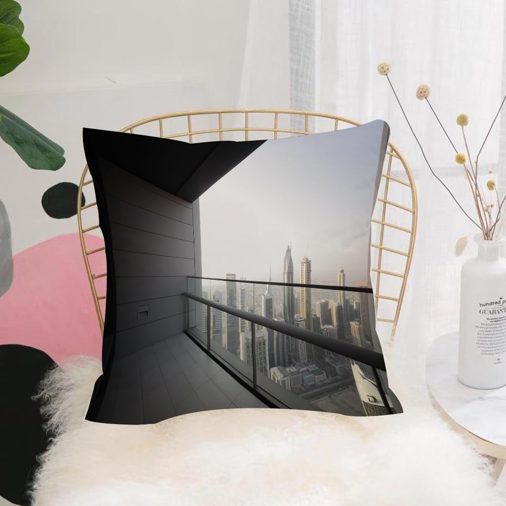 HYOSXW Cushion Cover,Throw Pillow Case Home Decorative for Living Room Bedroom Sofa Chair 16X16 Inch,high end balcony in downtown of dubai,Pillowcase 40X40cm