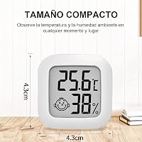 Wepai Mini Digitális Hőmérő és Páratartalom Mérő Szett - Hordozható LCD Kijelzős Szobai Higrométer, Nagy Pontosságú, 2 db-os Csomag, Fehér 2