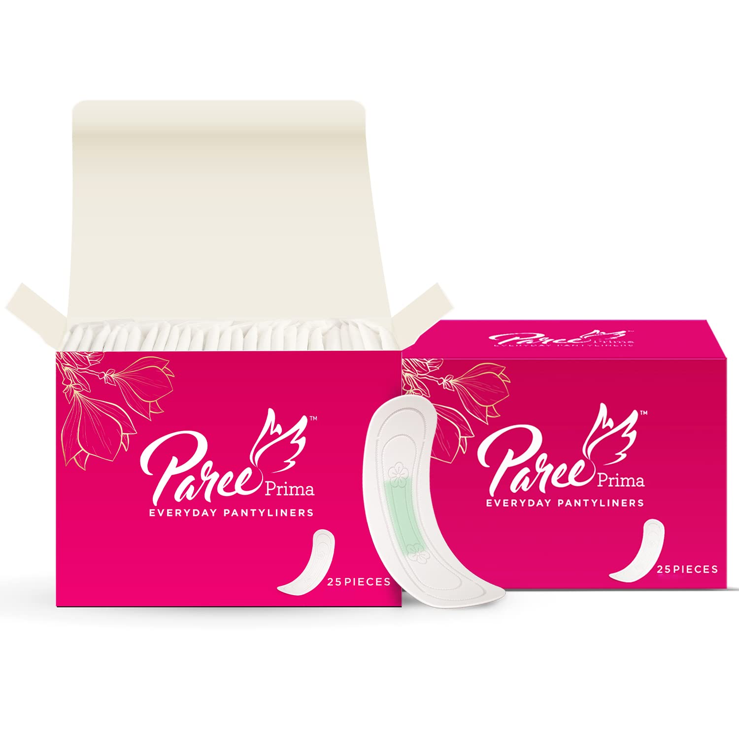 Paree Prima Ultra-Thin Pantyliners For Women|50 Liners (Combo of 2)|Everyday Protection from Discharge|No Rashes |Chemical free