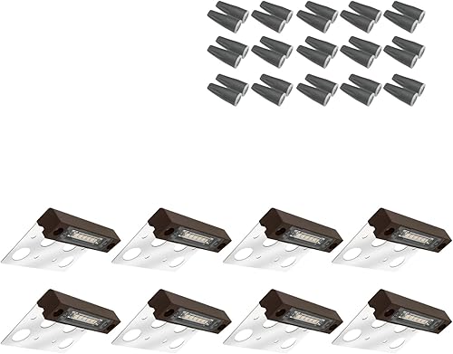 GKOLED Paquete de 8 luces de paisaje duro de 4 pulgadas con 30 conectores de cable alargado impermeables